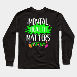 Support Squad Mental Health Awareness Lime Green Ribbon Long Sleeve T-Shirt